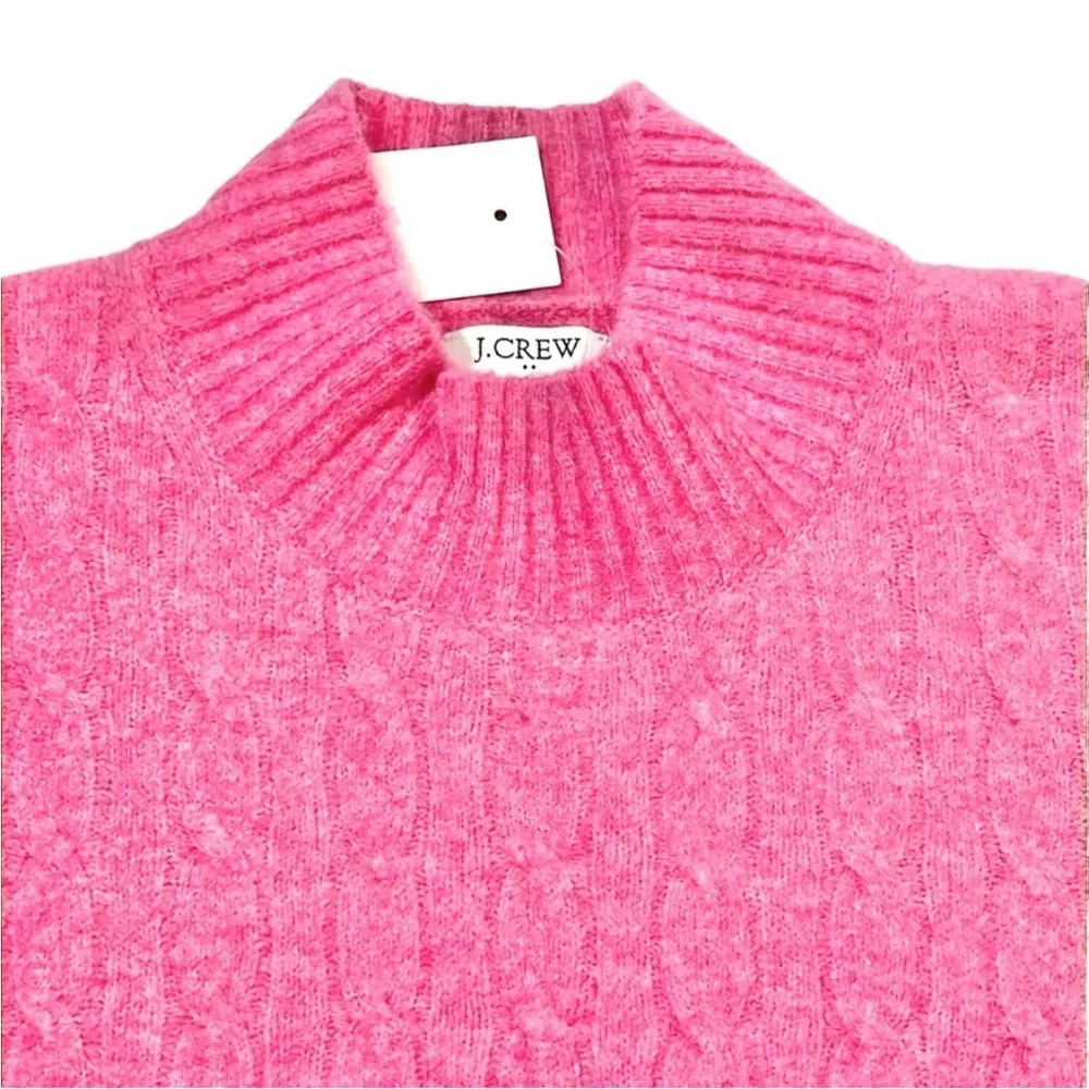 J. Crew Cable Knit Mock Neck Sweater
